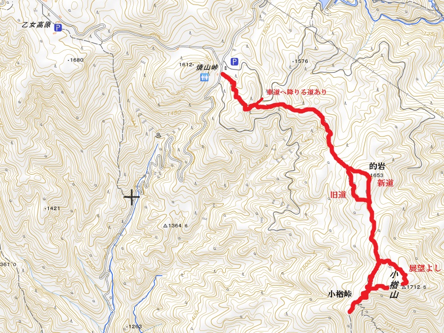 小楢山ルートマップ