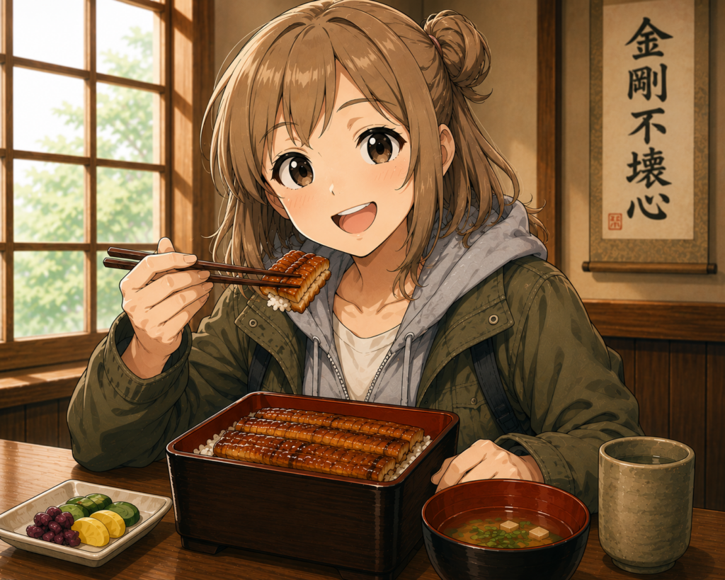 うな重を食べるもち子さん