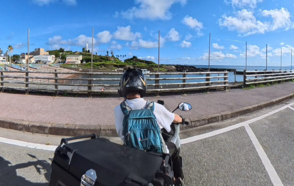 ADV160で野島崎に到着した際のInsta360走行動画の一場面