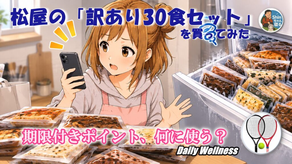 期間限定ポイントの使い道を模索しながら冷凍室を覗くもち子さん。